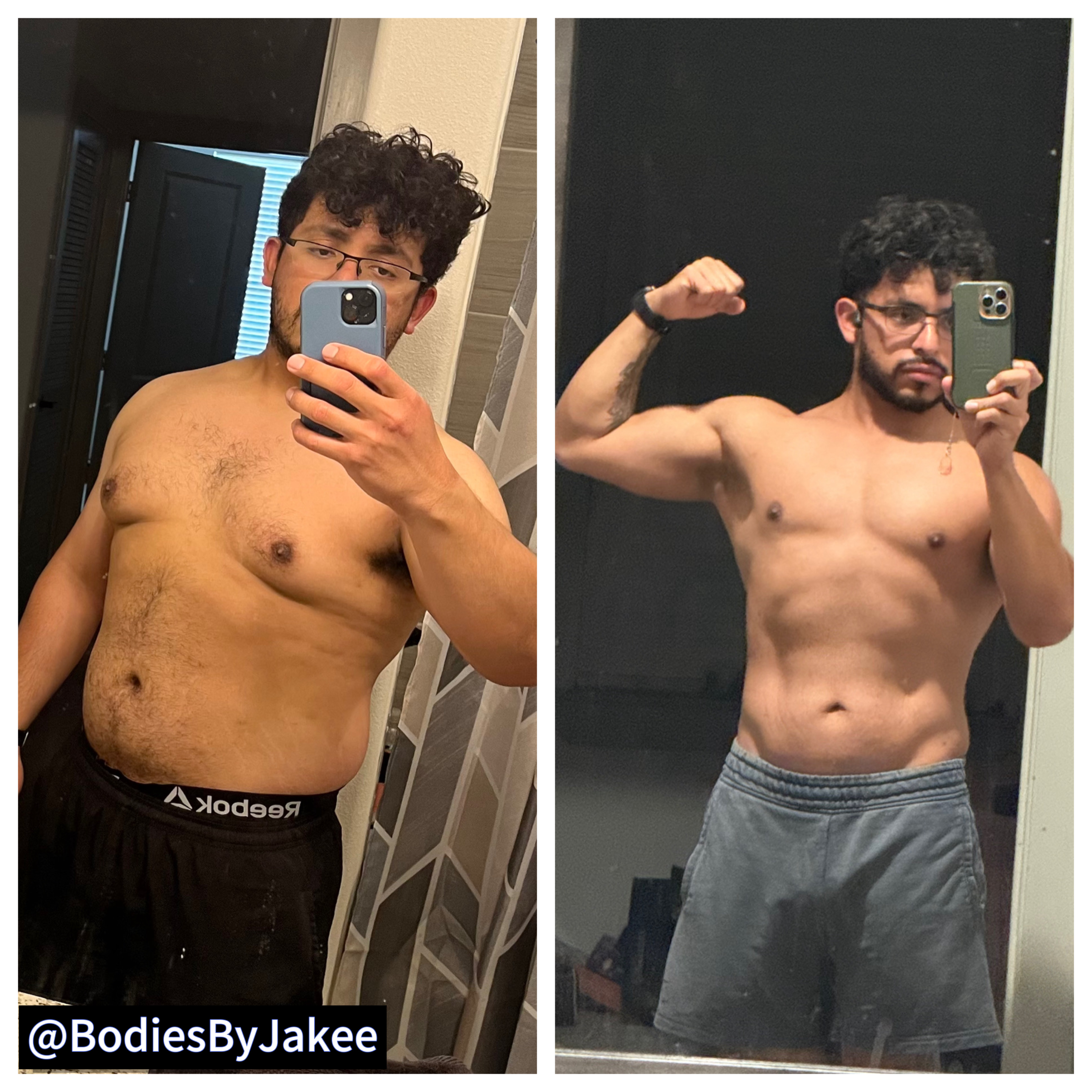 Client transformation — muscle gain and fat loss